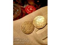 2 pieces of 2 Leva silver 1891