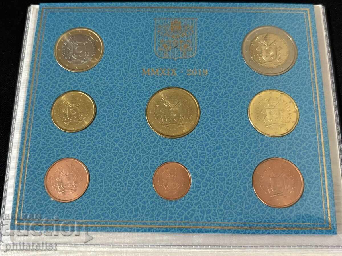 Auction  Vatican 2019 - Complete set from 1 cent to 2 euro BU!