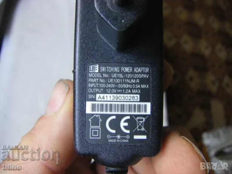 Доставка на Работещ адаптор АС 100V-240V/DC 12V, 1.2A с жак 5.5мм