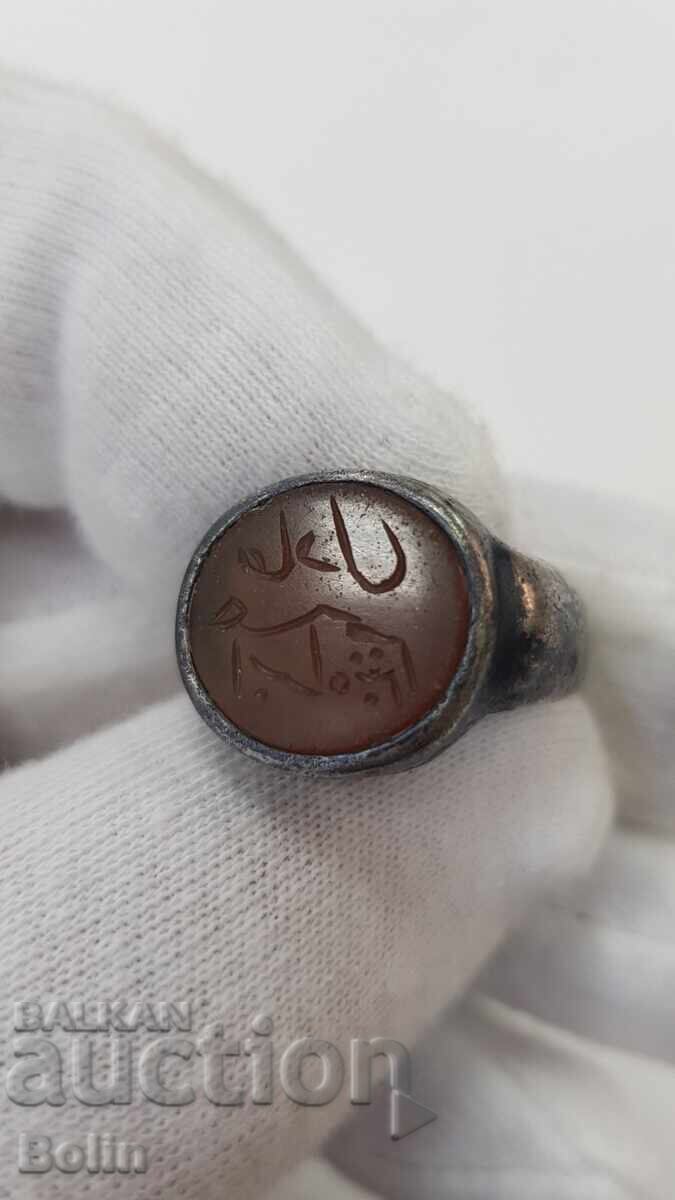 Σπάνιο ασημένιο τουρκικό οθωμανικό δαχτυλίδι Αναγέννησης - σφραγίδα - 5 Σπάνιο ασημένιο τουρκικό οθωμανικό δαχτυλίδι Αναγέννησης - σφραγίδα - 5
