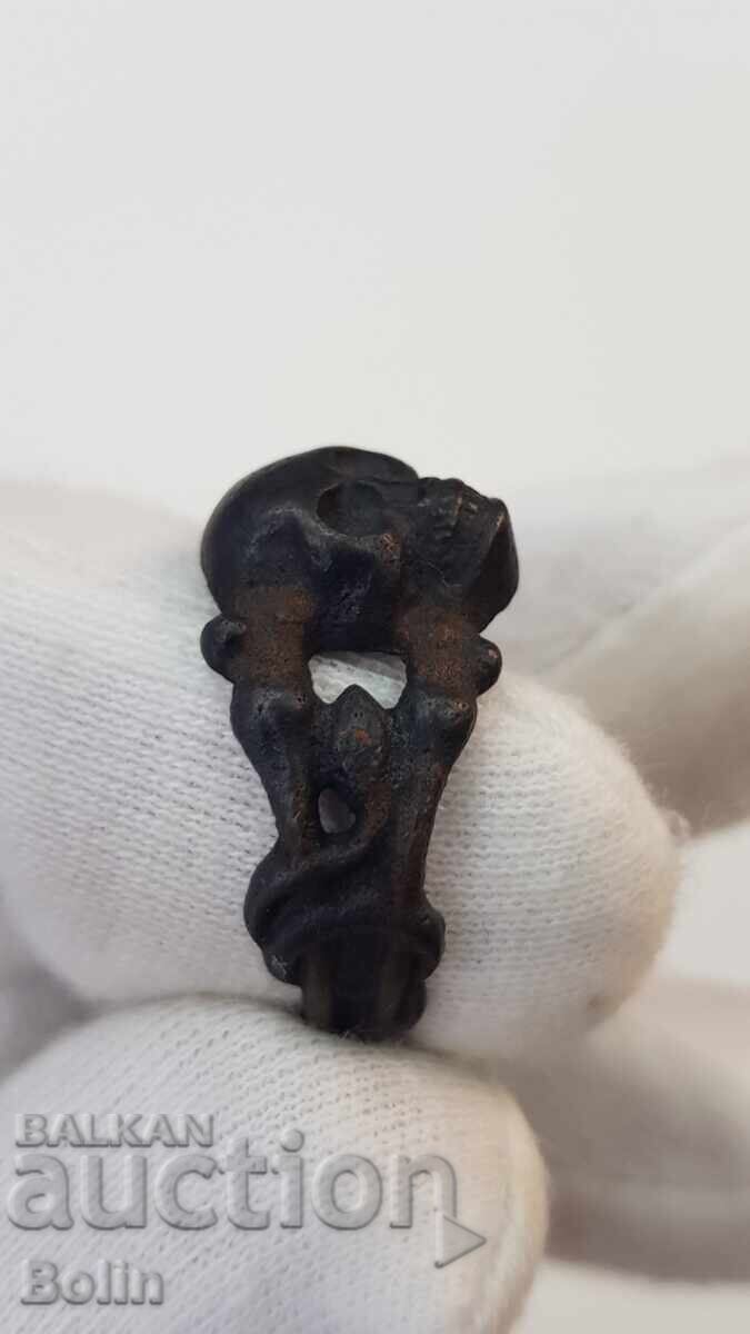 Inel militar german cu craniu Lupta cu partizanii 1939-1945 - 7 Inel militar german cu craniu Lupta cu partizanii 1939-1945 - 7