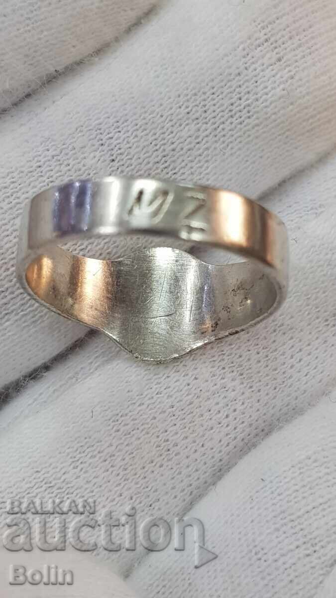 Inel de argint european rar, email Fecioara Maria, sec. XIX - 7 Inel de argint european rar, email Fecioara Maria, sec. XIX - 7