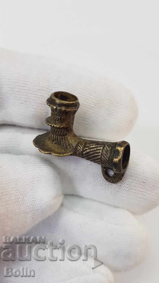 Rare Revival Bronze Pipe 19th Century