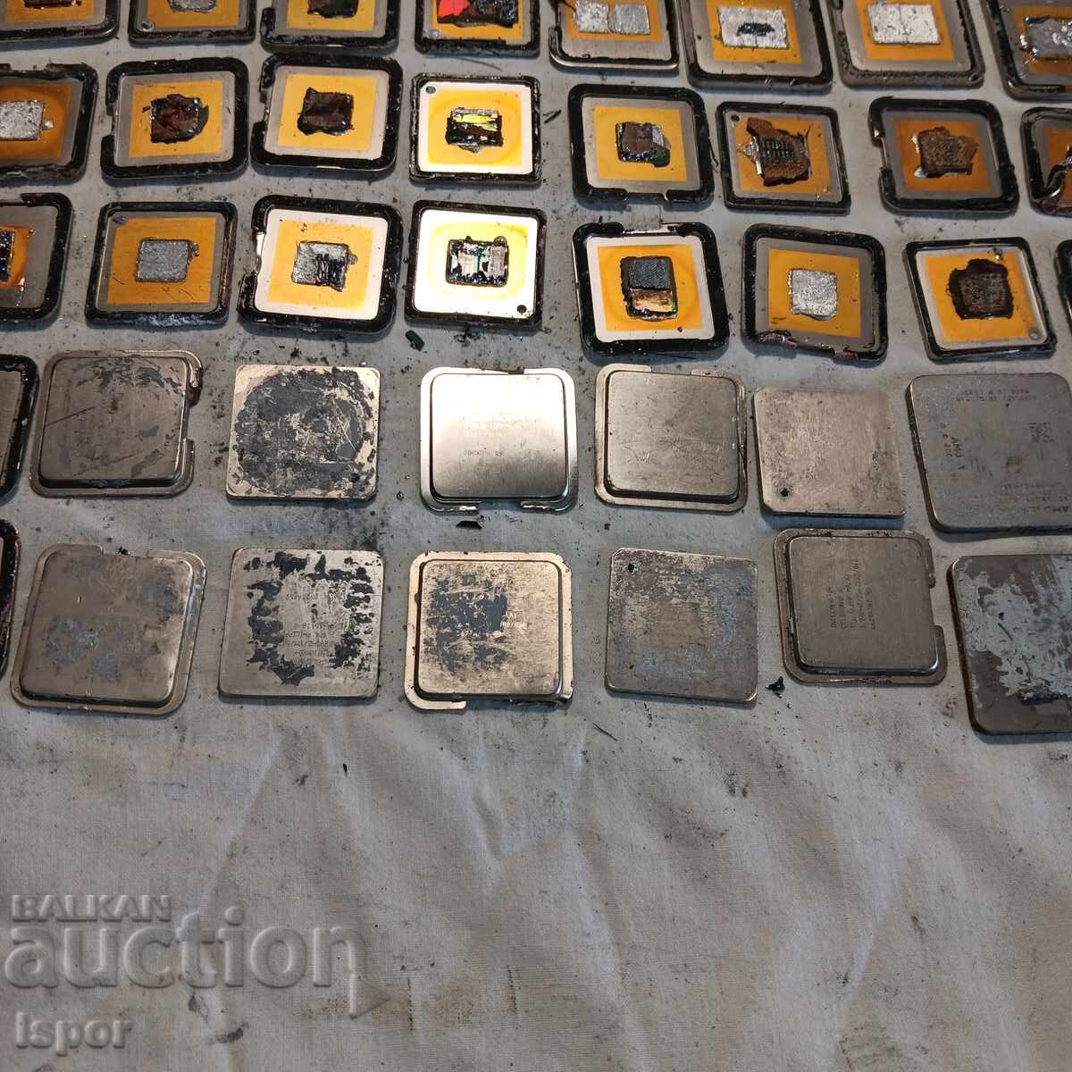 Auction  Copper plates from processors with gold plating