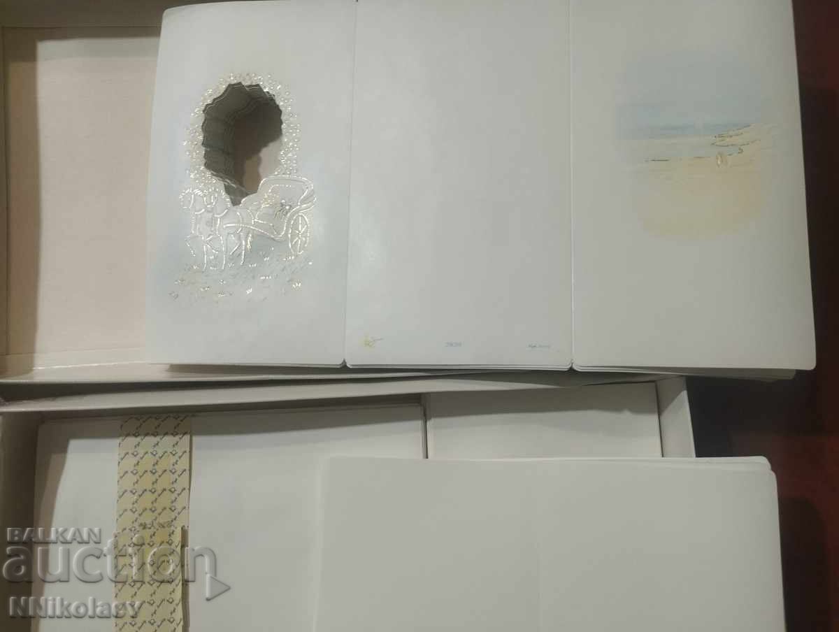 Доставка на Сватбени покани с пликове и подлистници за текст 100 броя