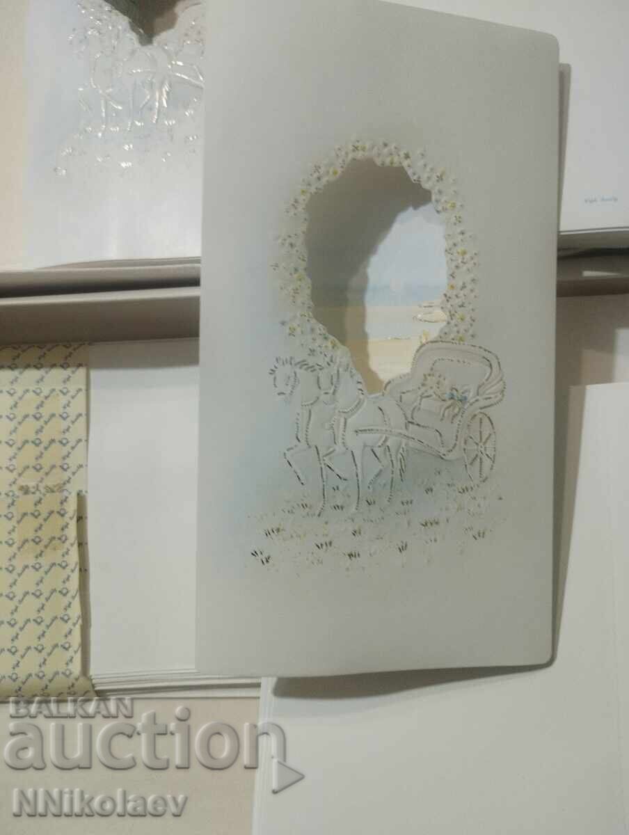 Invitatii de nunta cu plicuri si foi suplimentare pentru text 100 bucati