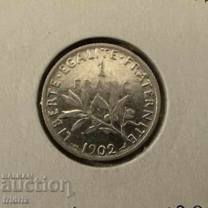 France 1 franc silver / France 1 franc 1902 silver