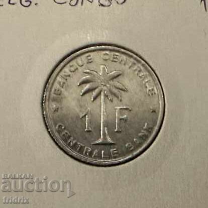 Congo Rwanda Franc Belgian Congo Ruanda Urundi 1 franc 1958