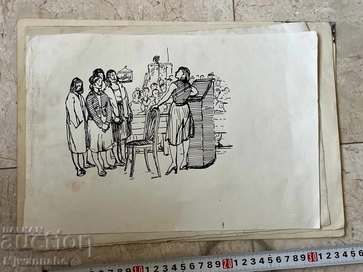 Παλιά συγγραφικά σκίτσα 10λ. το τεμάχιο - 6