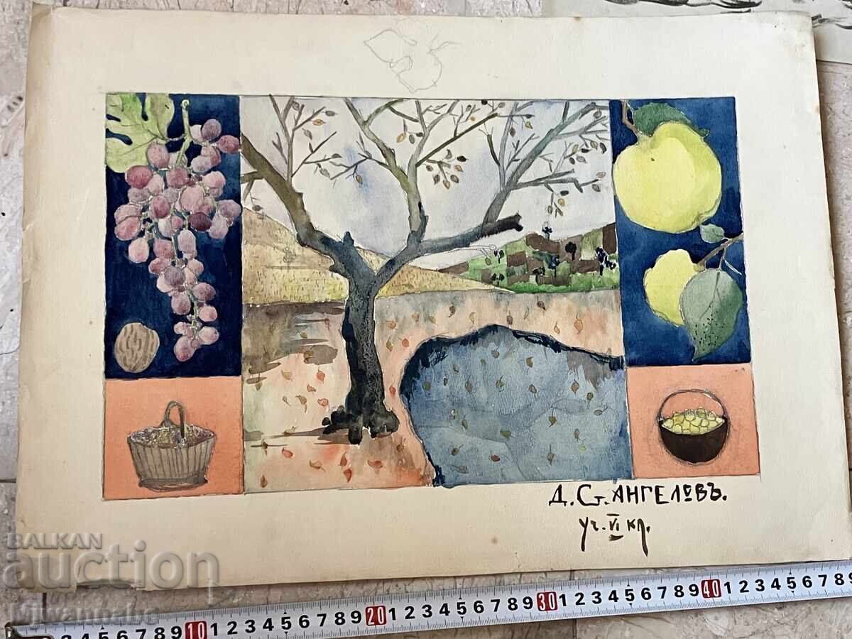 Παλιά, αυθεντικά ακουαρέλες 10lv η μία - 7 Παλιά, αυθεντικά ακουαρέλες 10lv η μία - 7