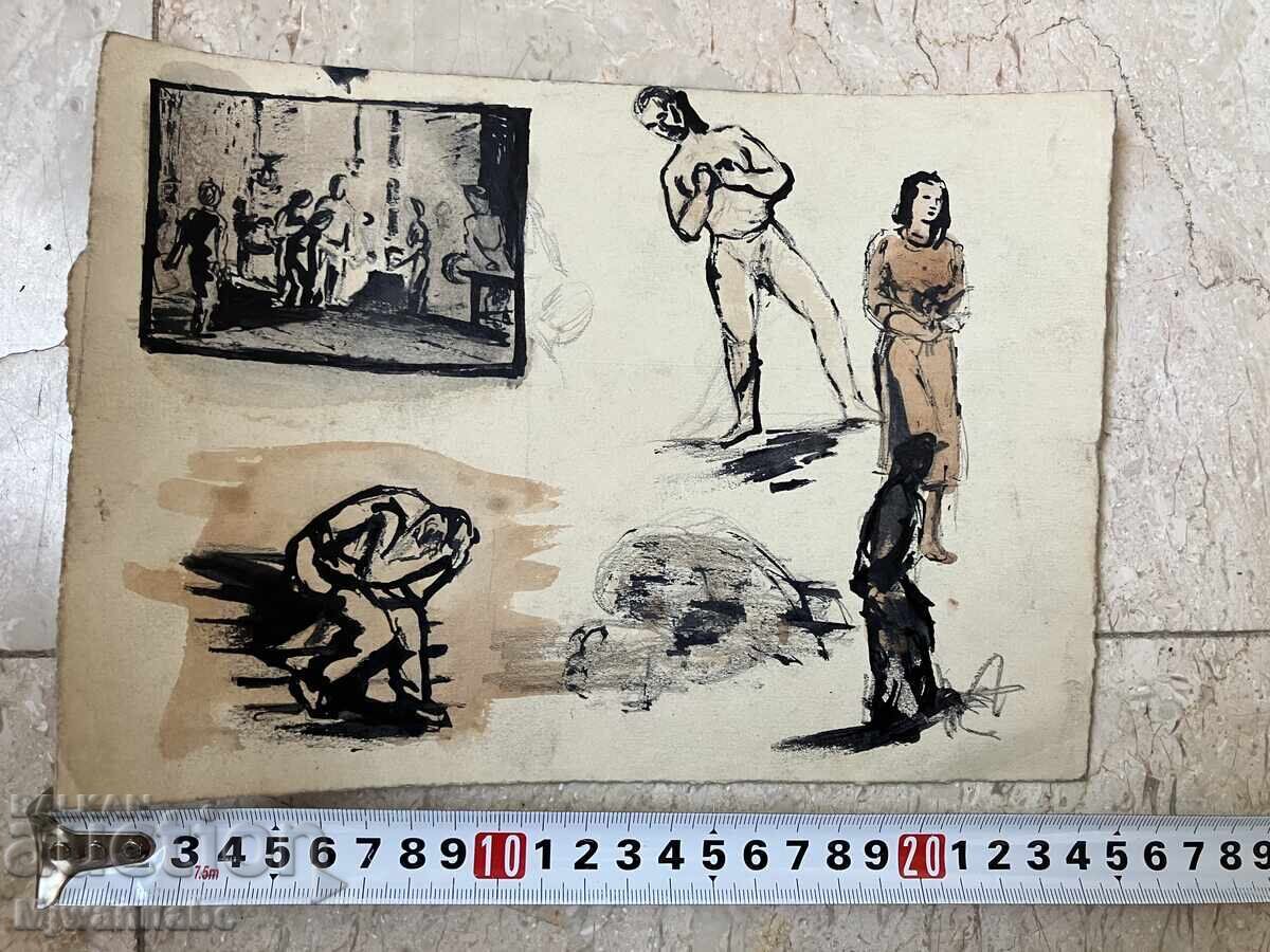 Стари авторски скици 5лв брой - 5 Стари авторски скици 5лв брой - 5