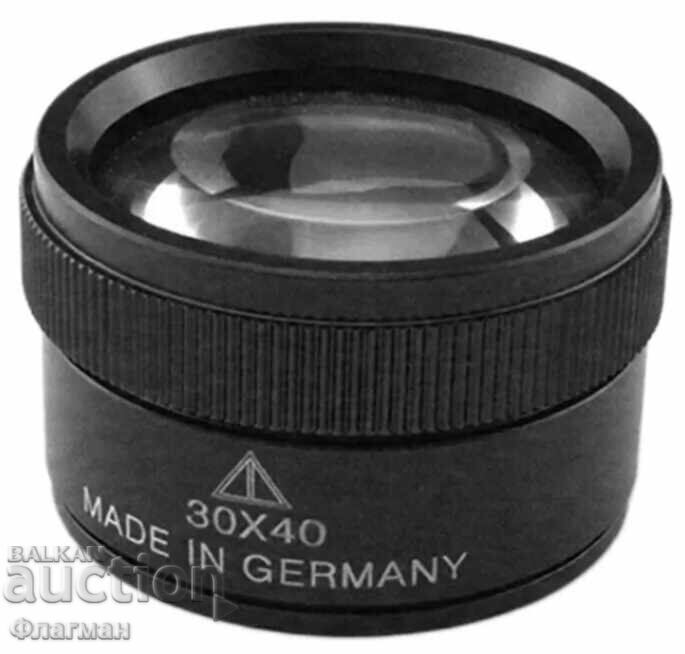 Magnifying glass with two lenses, magnifies 30x