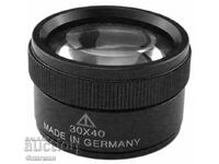 Magnifying glass with two lenses, magnifies 30x