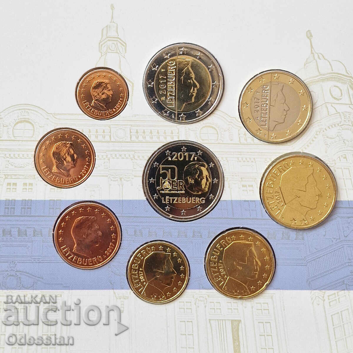 Λουξεμβούργο-2017 • Τραπεζικό σετ 8 νομισμάτων + 2€ αναμνηστικό