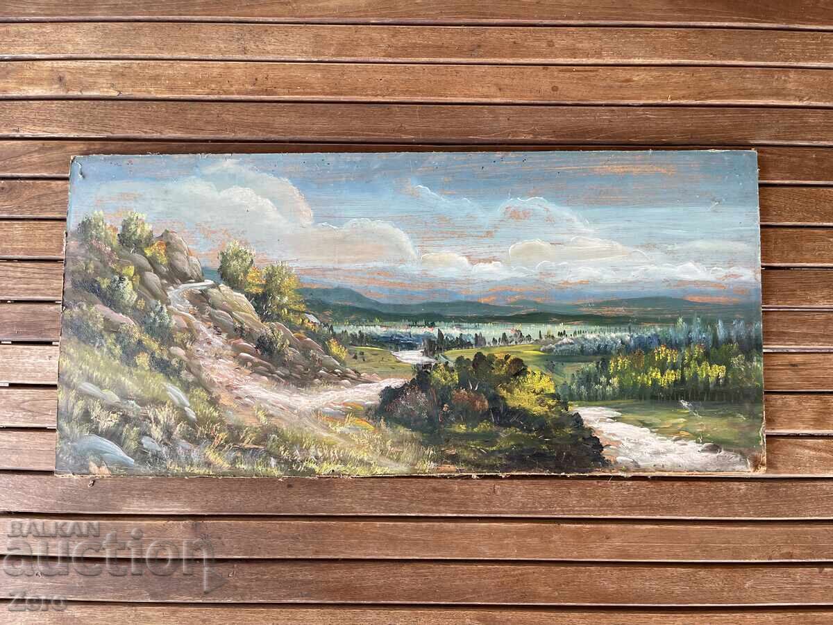 Красива Голяма Стара Картина Пейзаж Красива Голяма Стара Картина Пейзаж