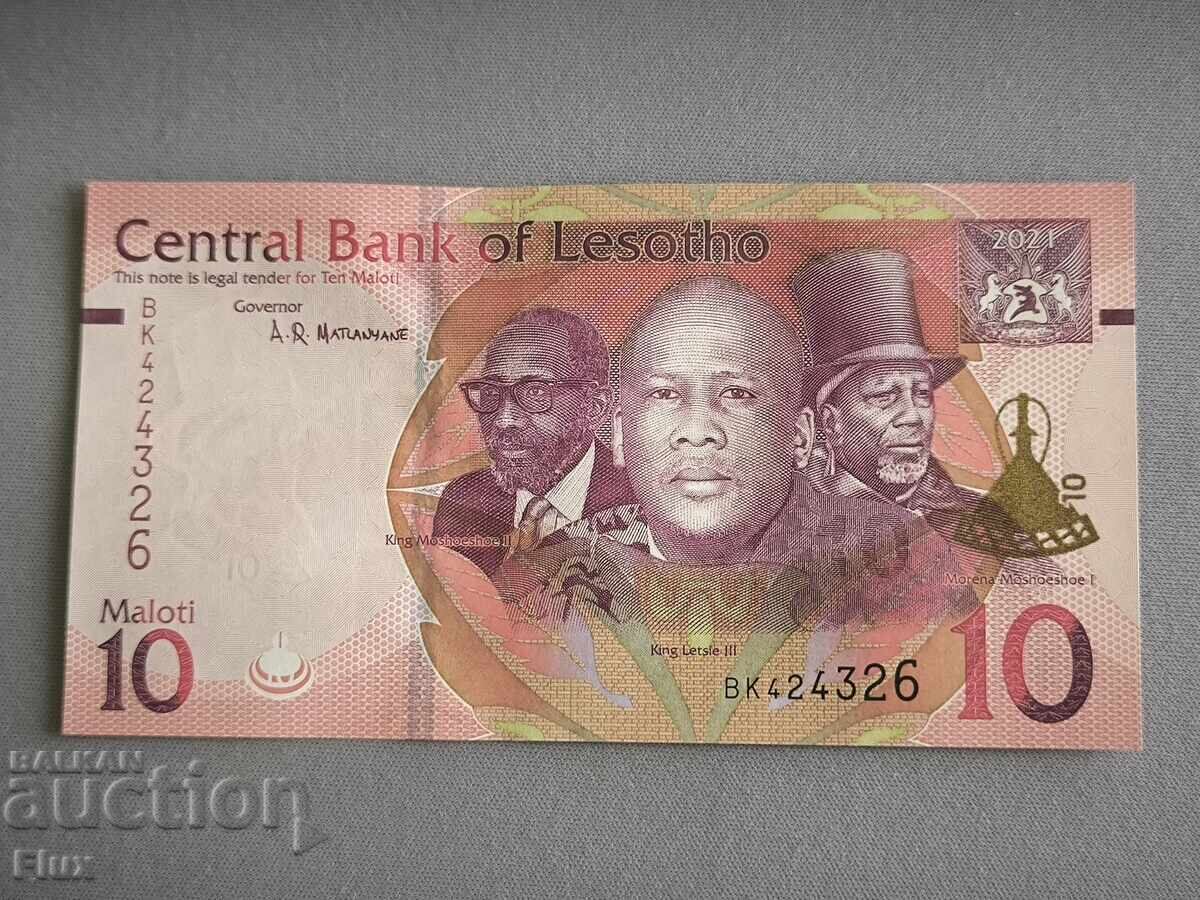 Banknote - Lesotho - 10 maloti UNC | 2021
