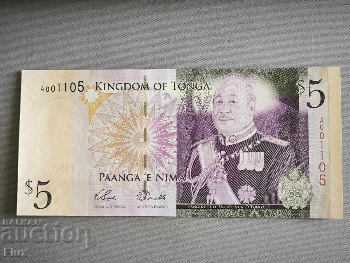 Banknote - Tonga - 5 Pa'anga UNC | 2009