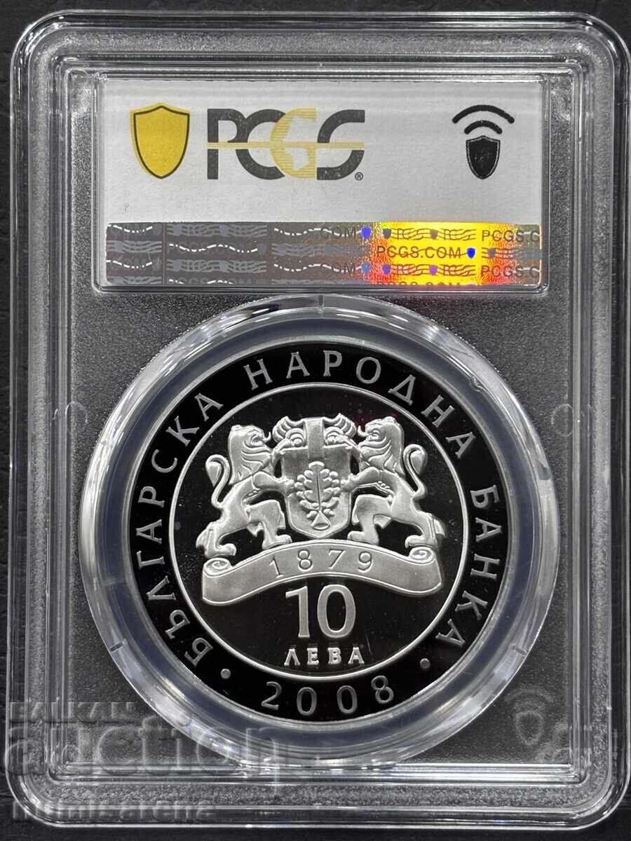BULGARIA 10 LEVA 2008 PCGS PR 69 DCAM NICOLAI GHIUROV cu preț 330.00 BGN | € 168.73