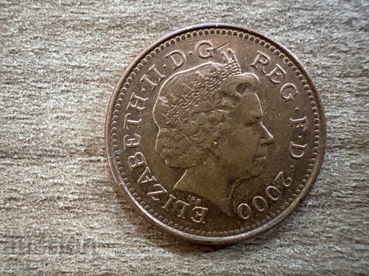 Великобритания - 1 пени (2000) с цена 0.15 лв. | € 0.08