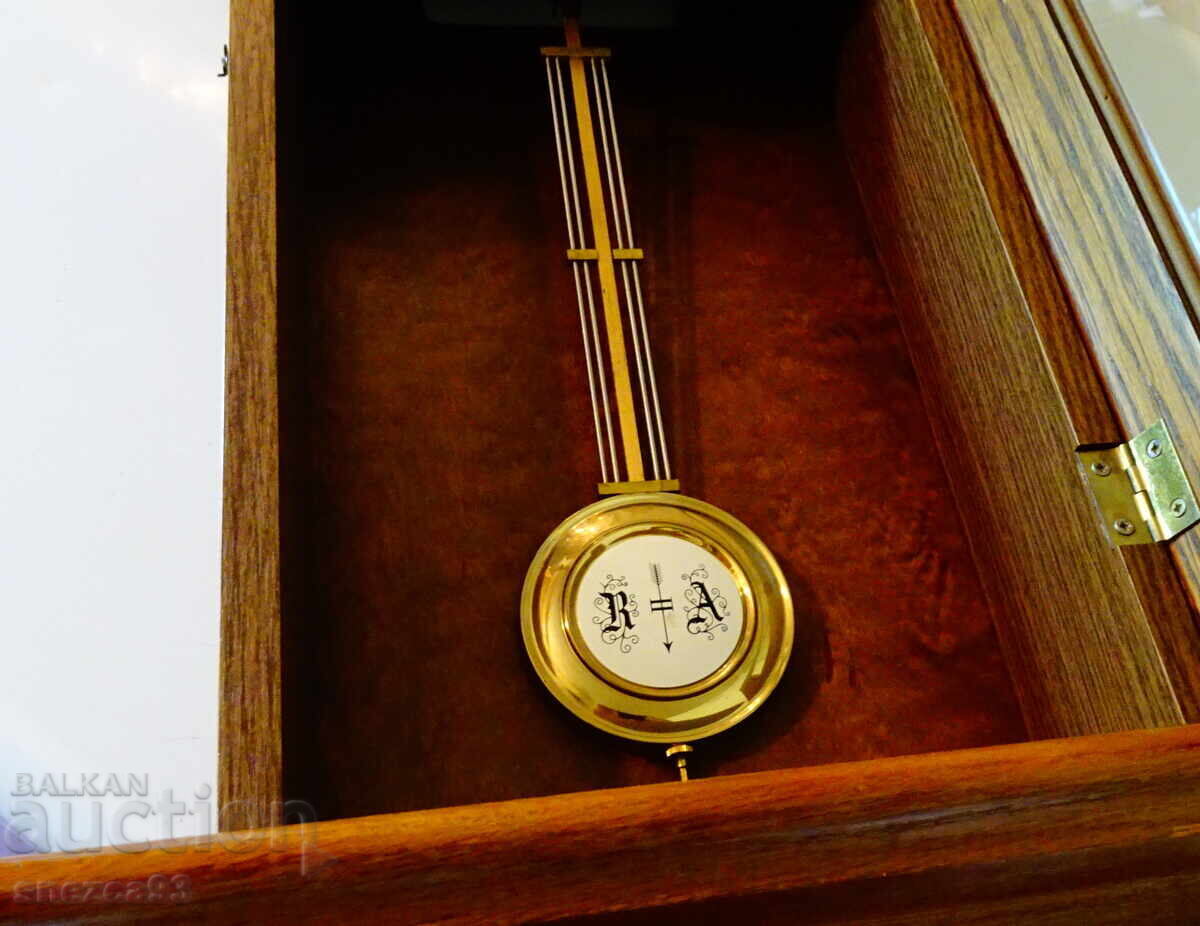 German wall clock with pendulum, gongs - 5