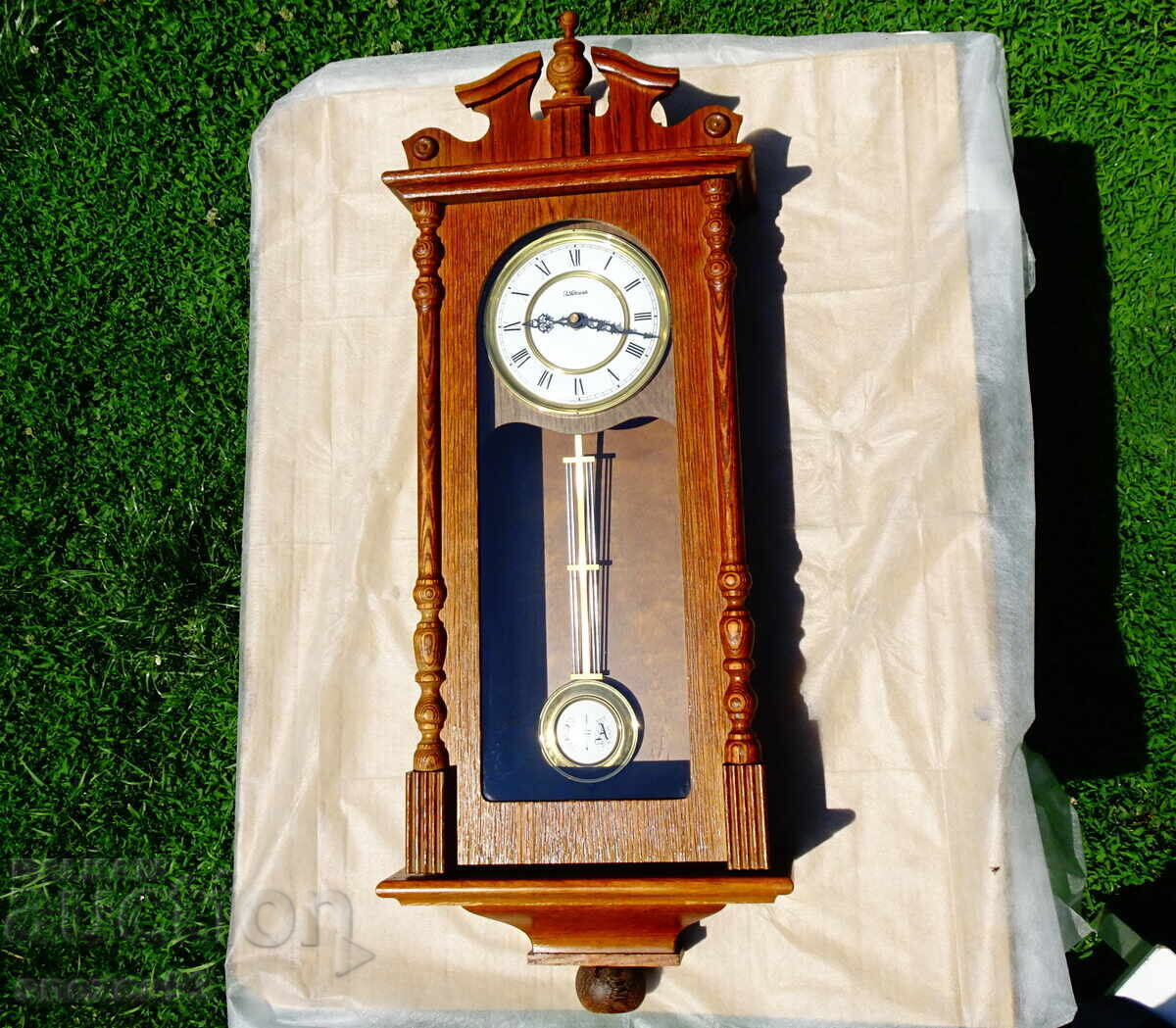 German wall clock with pendulum, gongs - 7