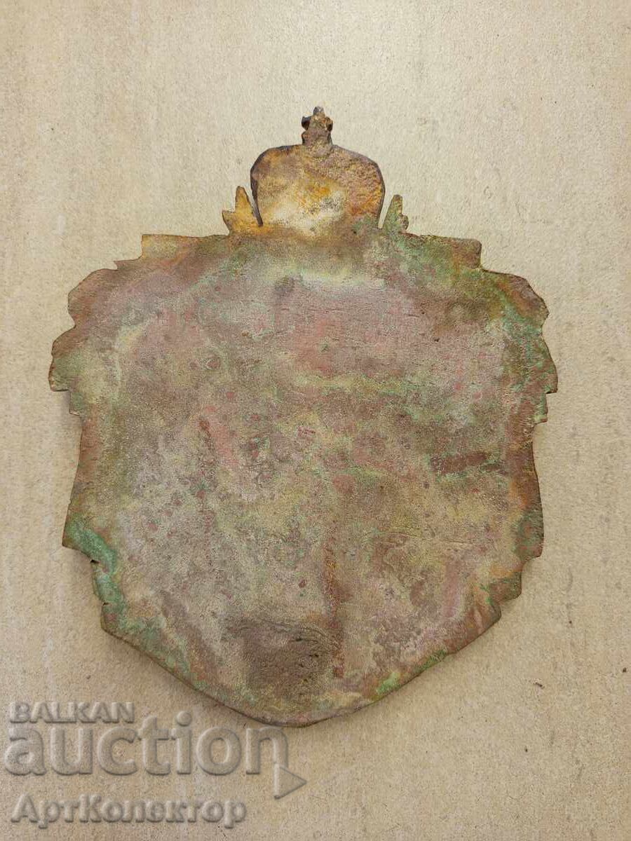 Old Bulgarian Coat of Arms brass bronze 1350 gr - 7 Old Bulgarian Coat of Arms brass bronze 1350 gr - 7
