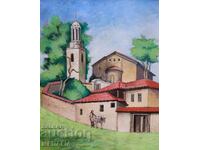 Georgi Kovachev - "Mănăstire" - ulei pe pânză - semnat