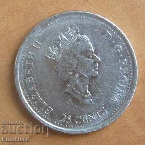 Canada 25 Cents - 1999 December with price 1.50 BGN | € 0.77