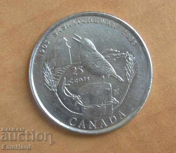 Канада 25 цента   - 2005 100 г. Саскечуан