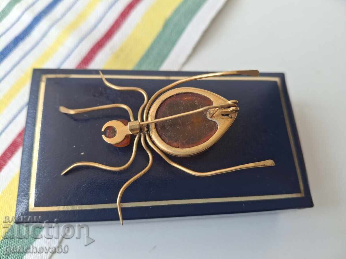 Broșă originală rusească, păianjen, chihlimbar baltic cu preț € 50.00 | 97.79 BGN