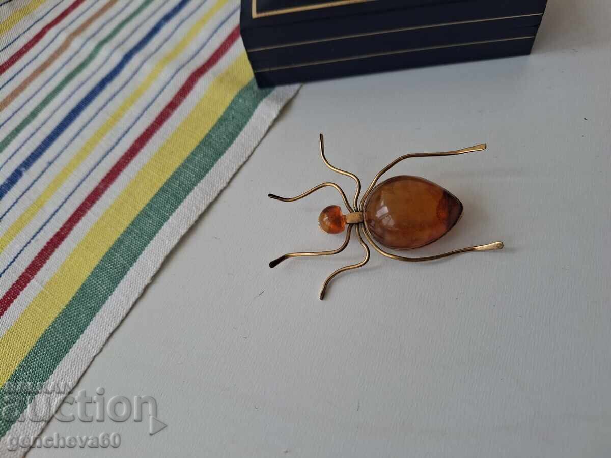 Delivery of Original Russian spider brooch Baltic amber