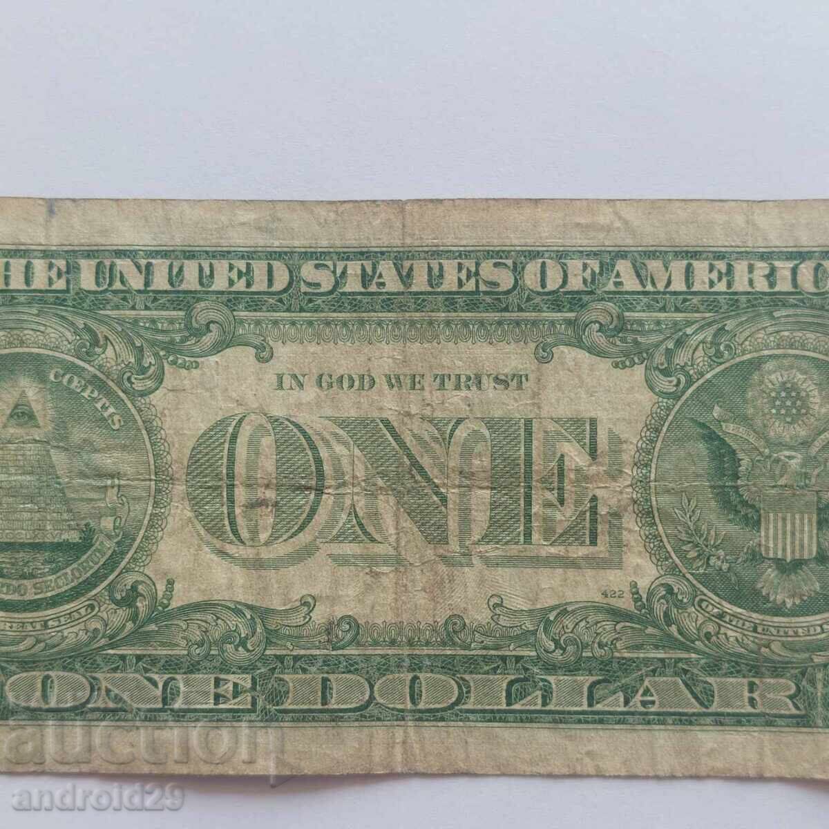 1 Δολάριο 1957 Α ΗΠΑ, Μπλε Σφραγίδα /F/ Τραπεζογραμμάτιο/Dollar/USA - 6 1 Δολάριο 1957 Α ΗΠΑ, Μπλε Σφραγίδα /F/ Τραπεζογραμμάτιο/Dollar/USA - 6