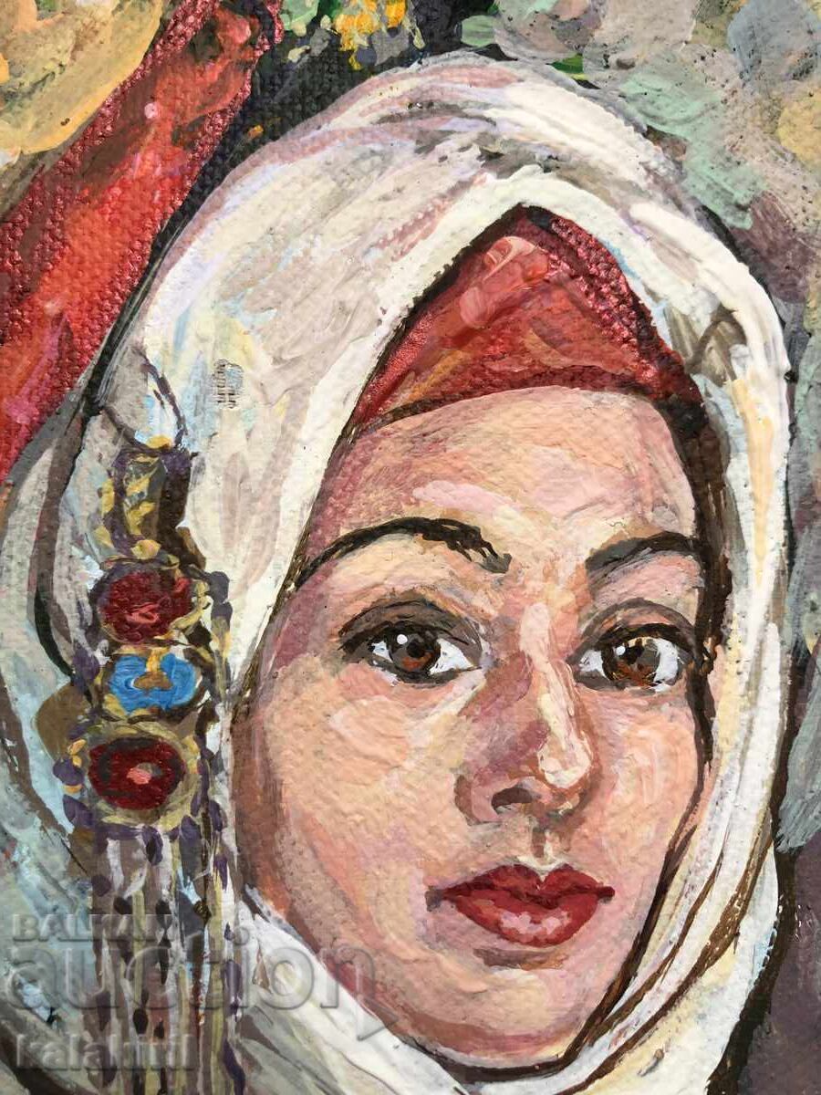 Bulgarian woman with a red saya with price 300.00 BGN | € 153.39