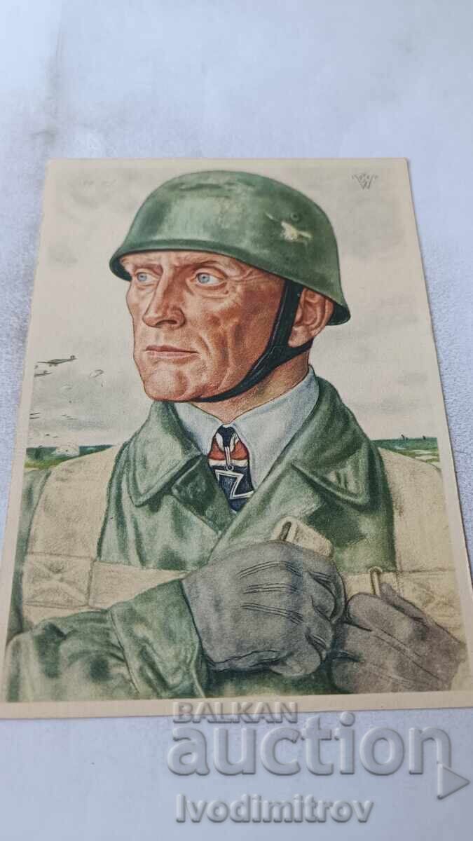 Carte poștală propagandă germană Tanchist