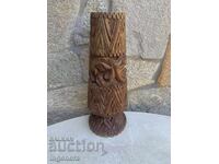 VAZĂ LEMN ADÂNC ȘI SATURAT SCULPTURĂ ÎN LEMN ARTĂ FIGURĂ