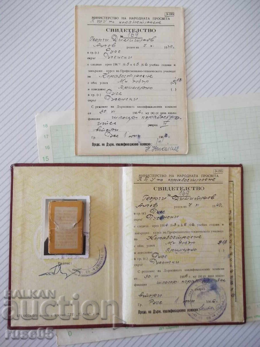 Certificat de absolvire a școlii profesionale de construcții navale