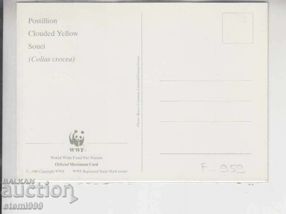 Пощенска картата МАХ ПЕПЕРУДИ ИНСЕКТИ с цена 1.40 лв. | € 0.72 Пощенска картата МАХ ПЕПЕРУДИ ИНСЕКТИ с цена 1.40 лв. | € 0.72