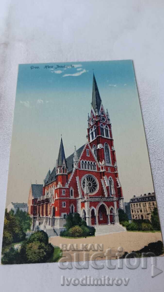 Cartolină poștală Graz Herz Jesukirche Cartolină poștală Graz Herz Jesukirche
