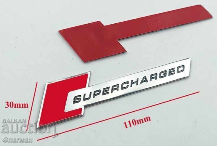 New Audi "SUPERCHARGED" emblems - 110 mm / 30 mm with price € 8.00 | 15.65 BGN