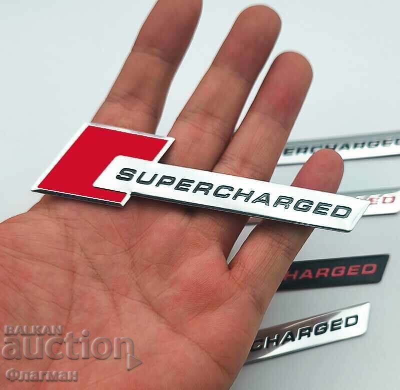 Auction New Audi "SUPERCHARGED" emblems - 110 mm / 30 mm Auction New Audi "SUPERCHARGED" emblems - 110 mm / 30 mm