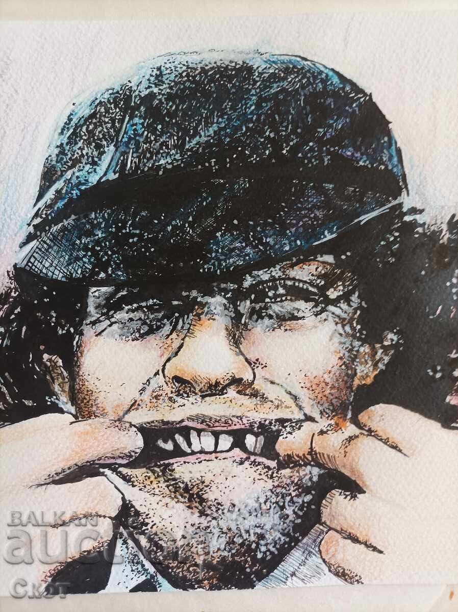 Рисунка с туш и цветни моливи