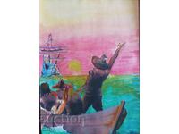 Painting with tempera paints