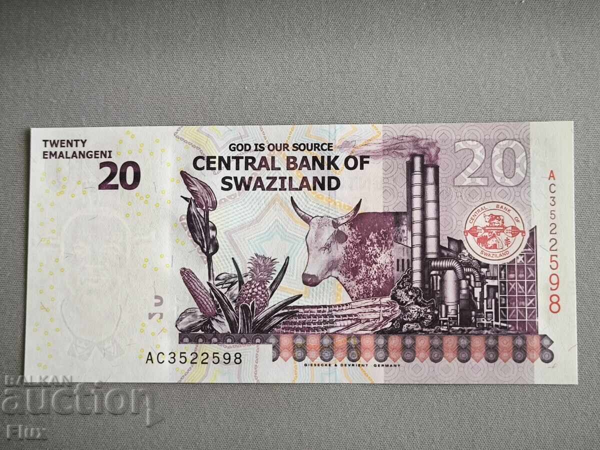 Банкнота - Свазиленд - 20 емалангени UNC | 2017г. с цена 14.00 лв. | € 7.16 Банкнота - Свазиленд - 20 емалангени UNC | 2017г. с цена 14.00 лв. | € 7.16