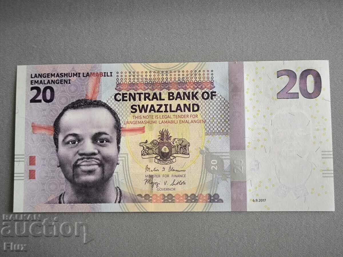 Банкнота - Свазиленд - 20 емалангени UNC | 2017г. Банкнота - Свазиленд - 20 емалангени UNC | 2017г.