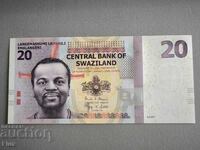 Банкнота - Свазиленд - 20 емалангени UNC | 2017г.
