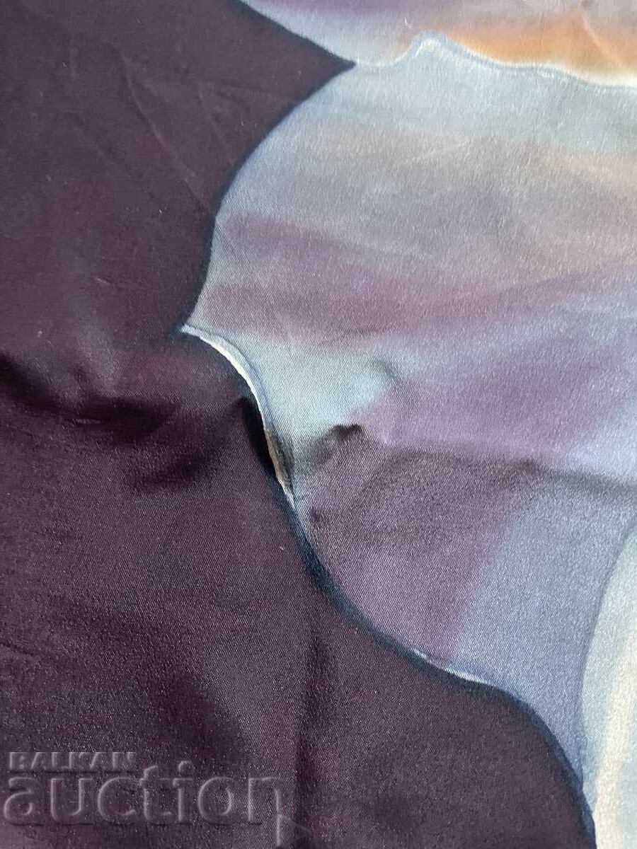 Shawl, headscarf - batik. Natural silk, 90/90 cm, USSR with price 69.95 BGN | € 35.76
