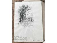 Βιρτζίνια Στοyanova, γραφικά - μαύρη κιμωλία, πίνακας