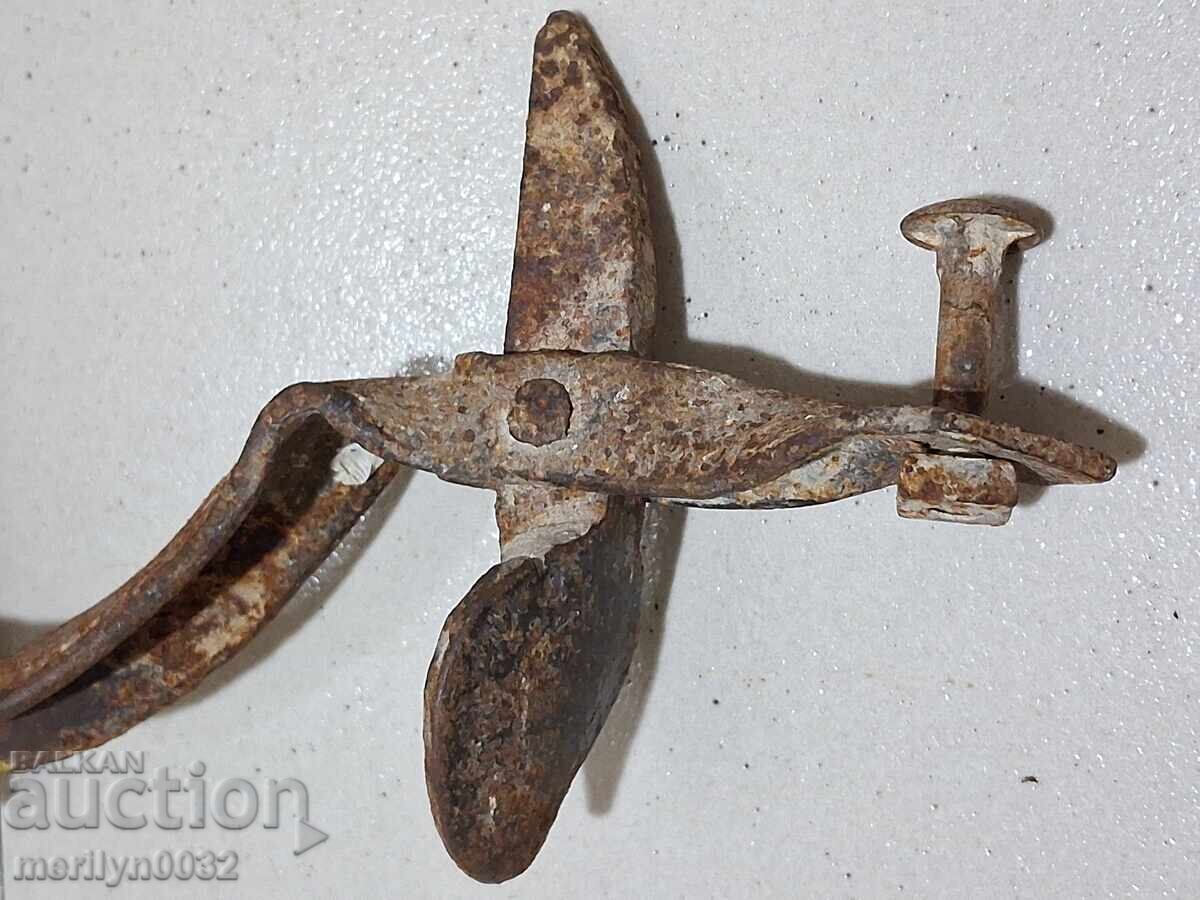 Μάνταλο από σφυρήλατο σίδερο αντίκα, κλειδαριά, μάνδαλο για πύλη αντίκα - 5 Μάνταλο από σφυρήλατο σίδερο αντίκα, κλειδαριά, μάνδαλο για πύλη αντίκα - 5