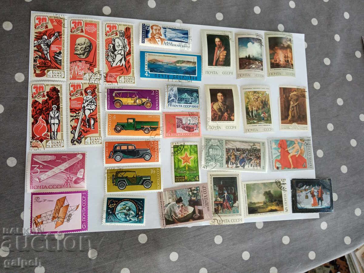 POSTAGE STAMPS - USSR - 80+ pcs with price 8.00 BGN | € 4.09
