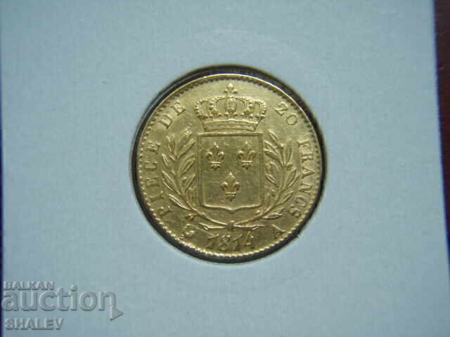 Licitație 20 Franci 1814 A Franța (20 franka Frantsiya) /2/ - AU (zlato)